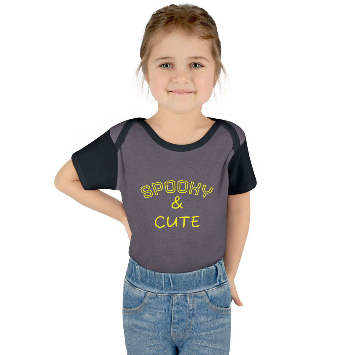 Infant Bodysuit - "Spooky & Cute" Halloween Baby Onesie (Orange)