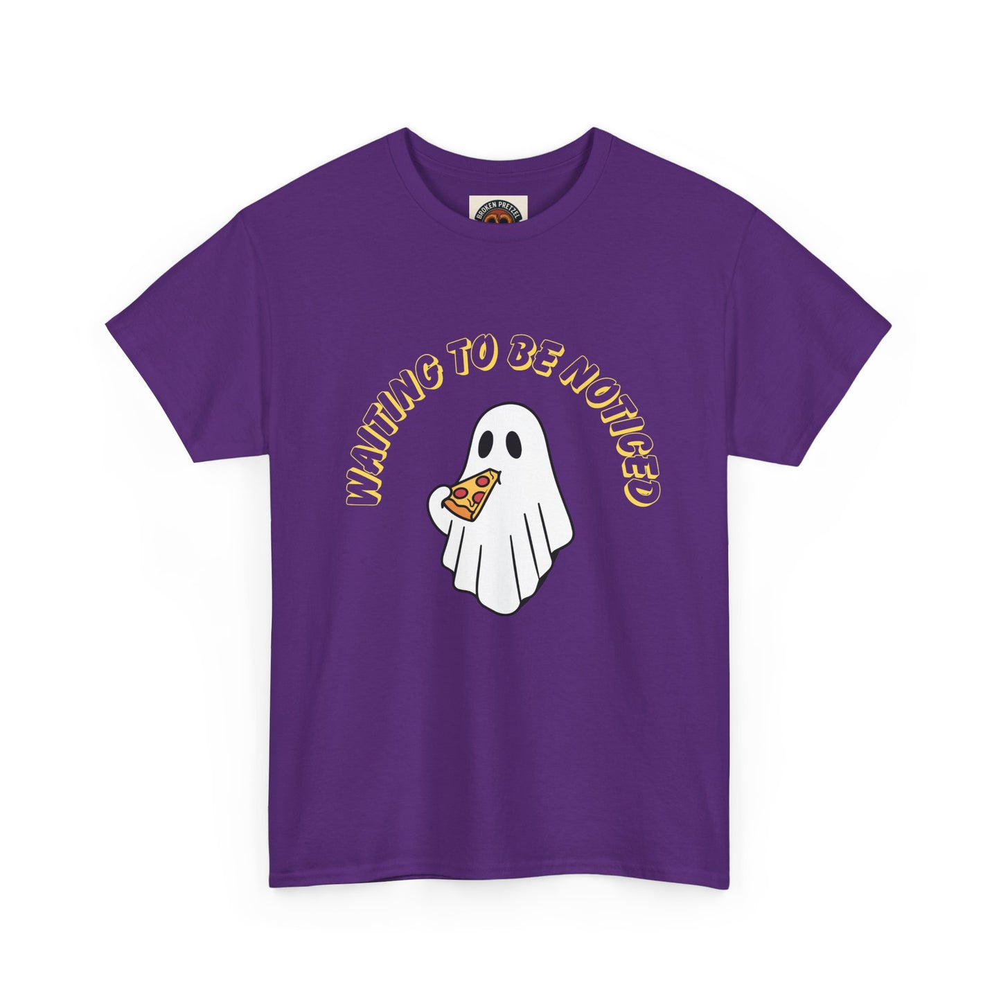 Ghost Holding Pizza "Waiting to Be Noticed" T‑Shirt