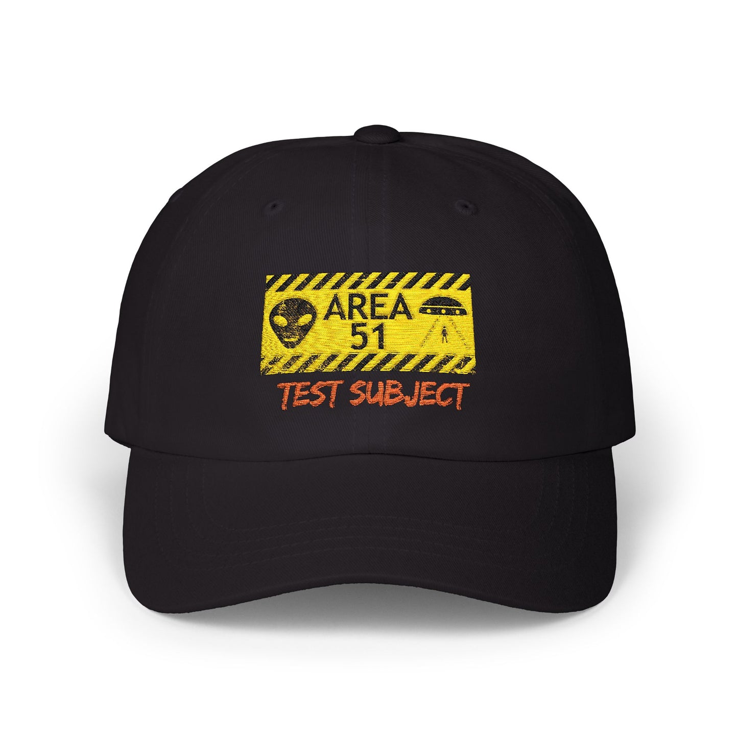 Area 51 'Test Subject' Dad Cap – Alien Warning Embroidered Hat