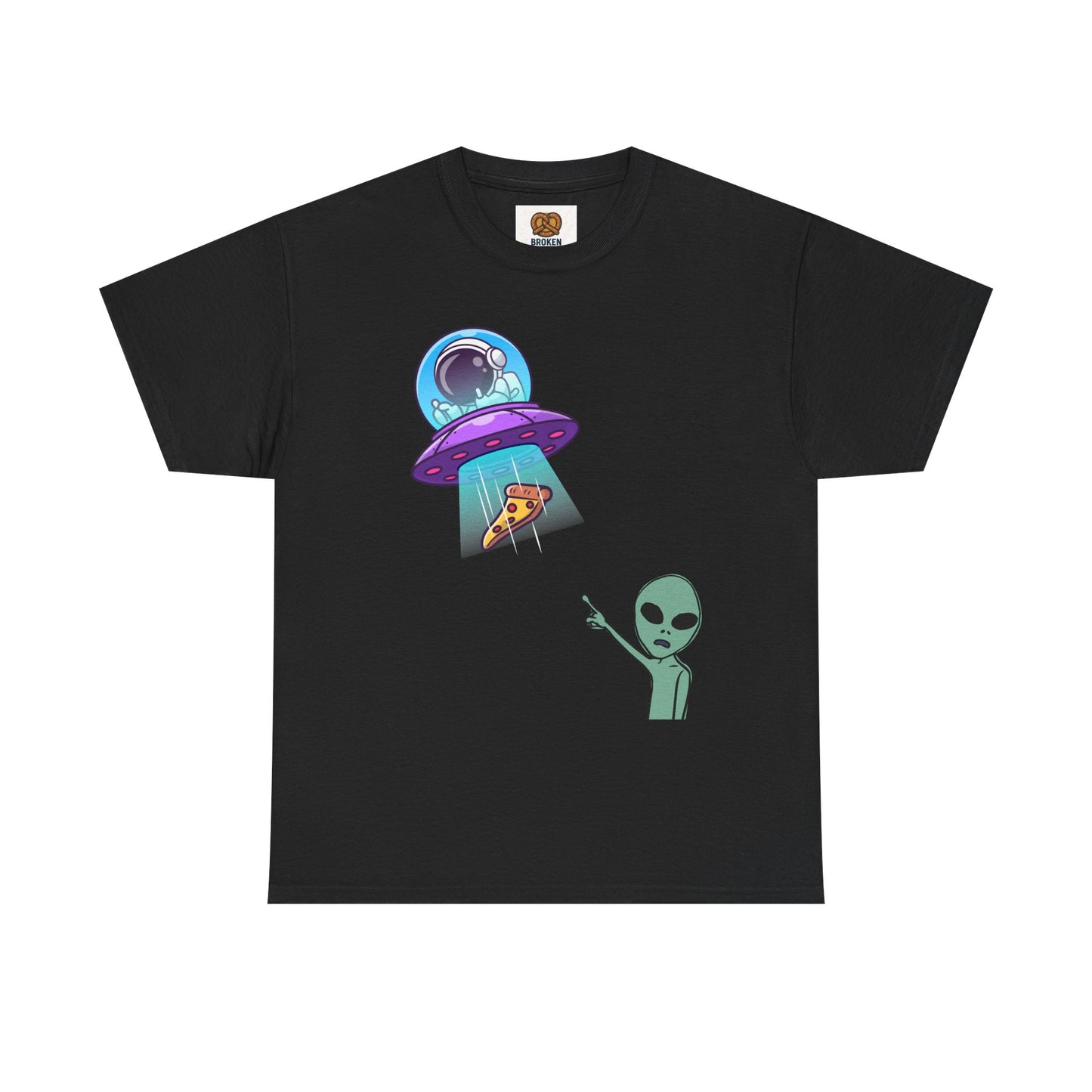 Alien Abduction Pizza T‑Shirt — Funny UFO Graphic Tee