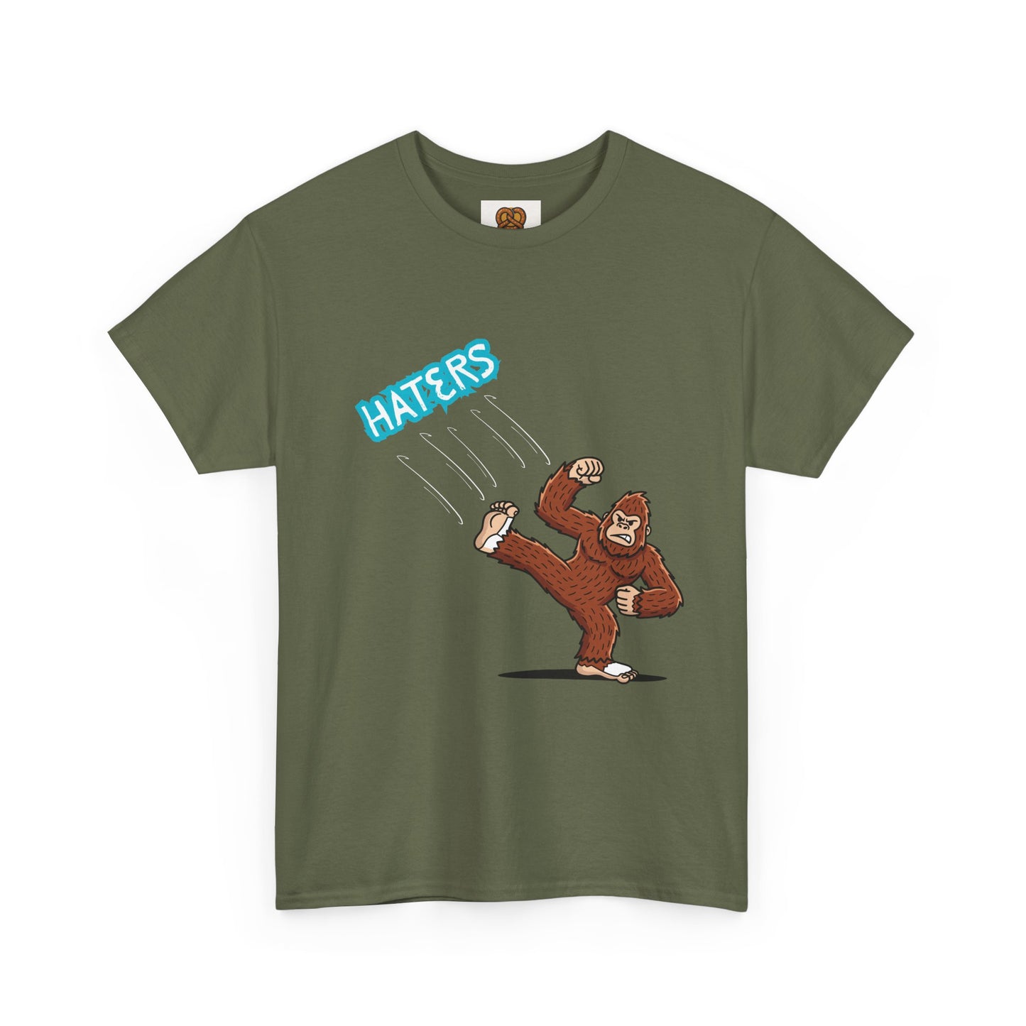 Bigfoot Kicking Haters Tee — Funny Sasquatch Graphic T-Shirt