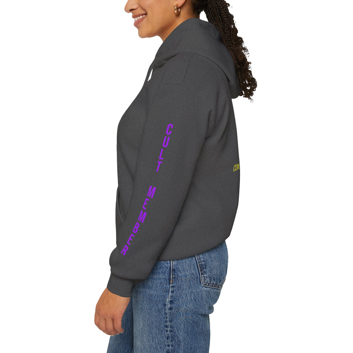 Witchy Black Hoodie - "Wicca Queen" Gothic Witch Cat Pullover