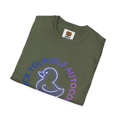 Duck Rubber Duck Graphic Tee — "Go Duck Yourself Autocorrect" Funny Pastel T-Shirt