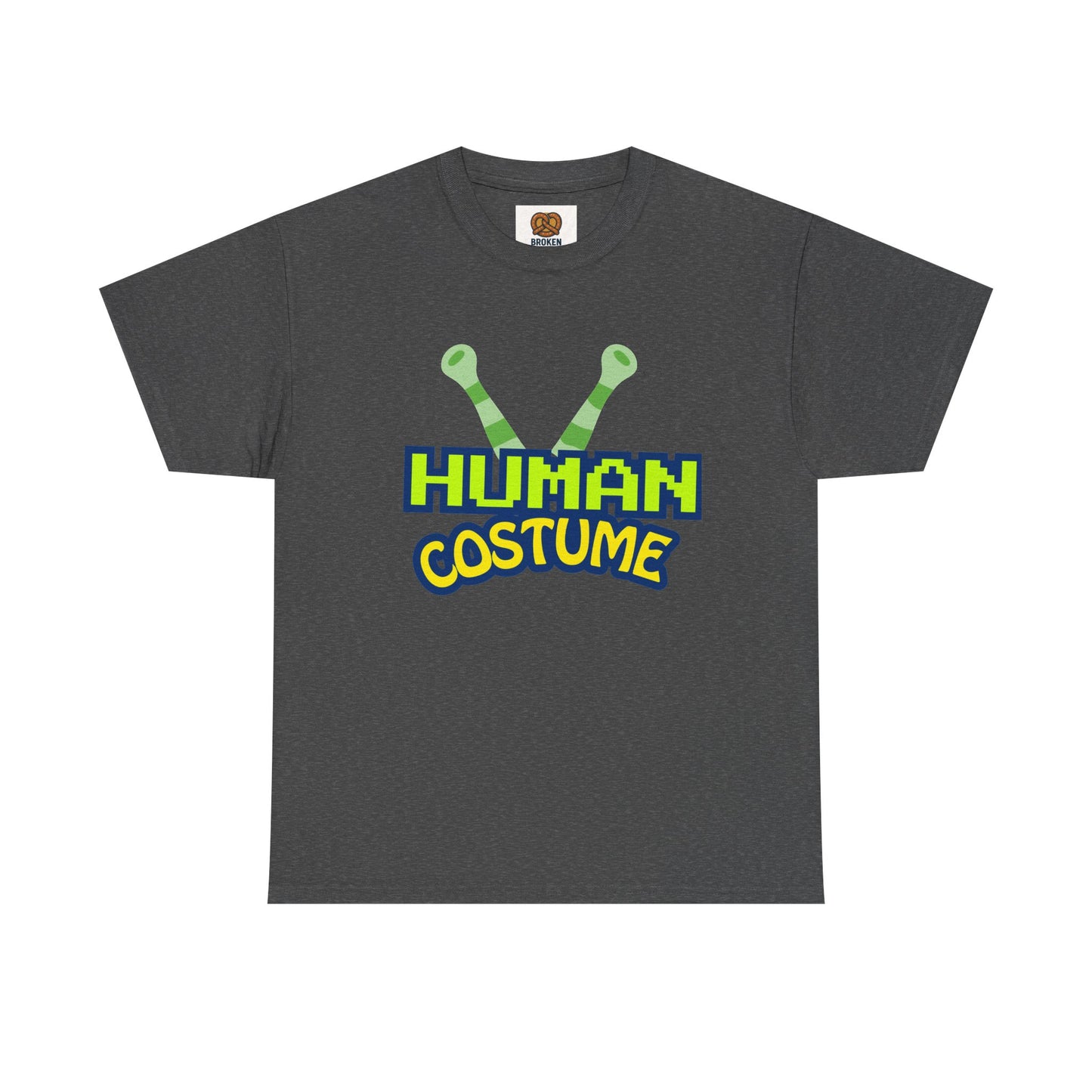 Alien Antenna "Human Costume" T‑Shirt — Funny Sci‑Fi Halloween Tee