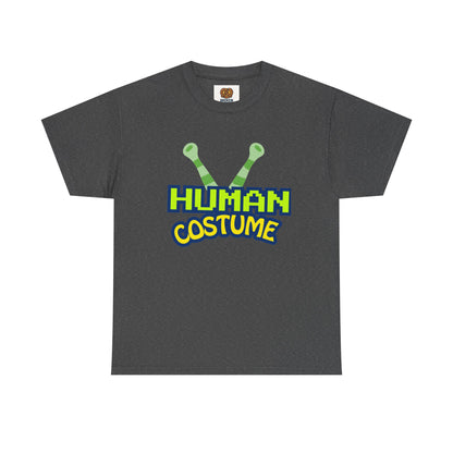 Alien Antenna "Human Costume" T‑Shirt — Funny Sci‑Fi Halloween Tee