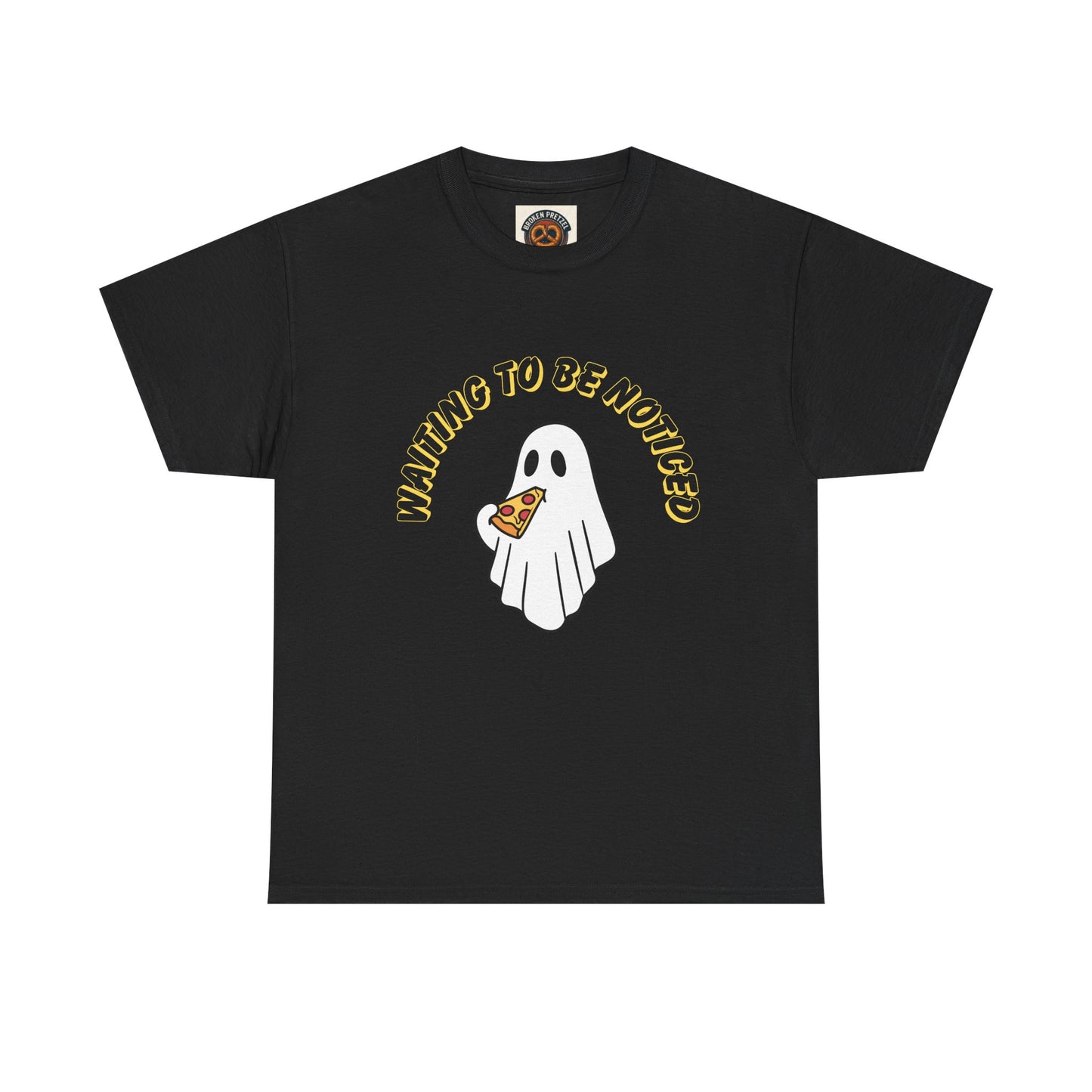 Ghost Holding Pizza "Waiting to Be Noticed" T‑Shirt