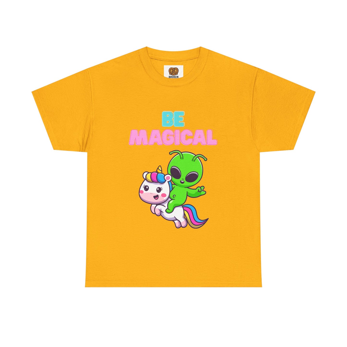 Be Magical Alien Riding Unicorn T-Shirt — Cute Kawaii Graphic Tee