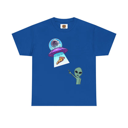 Alien Abduction Pizza T‑Shirt — Funny UFO Graphic Tee