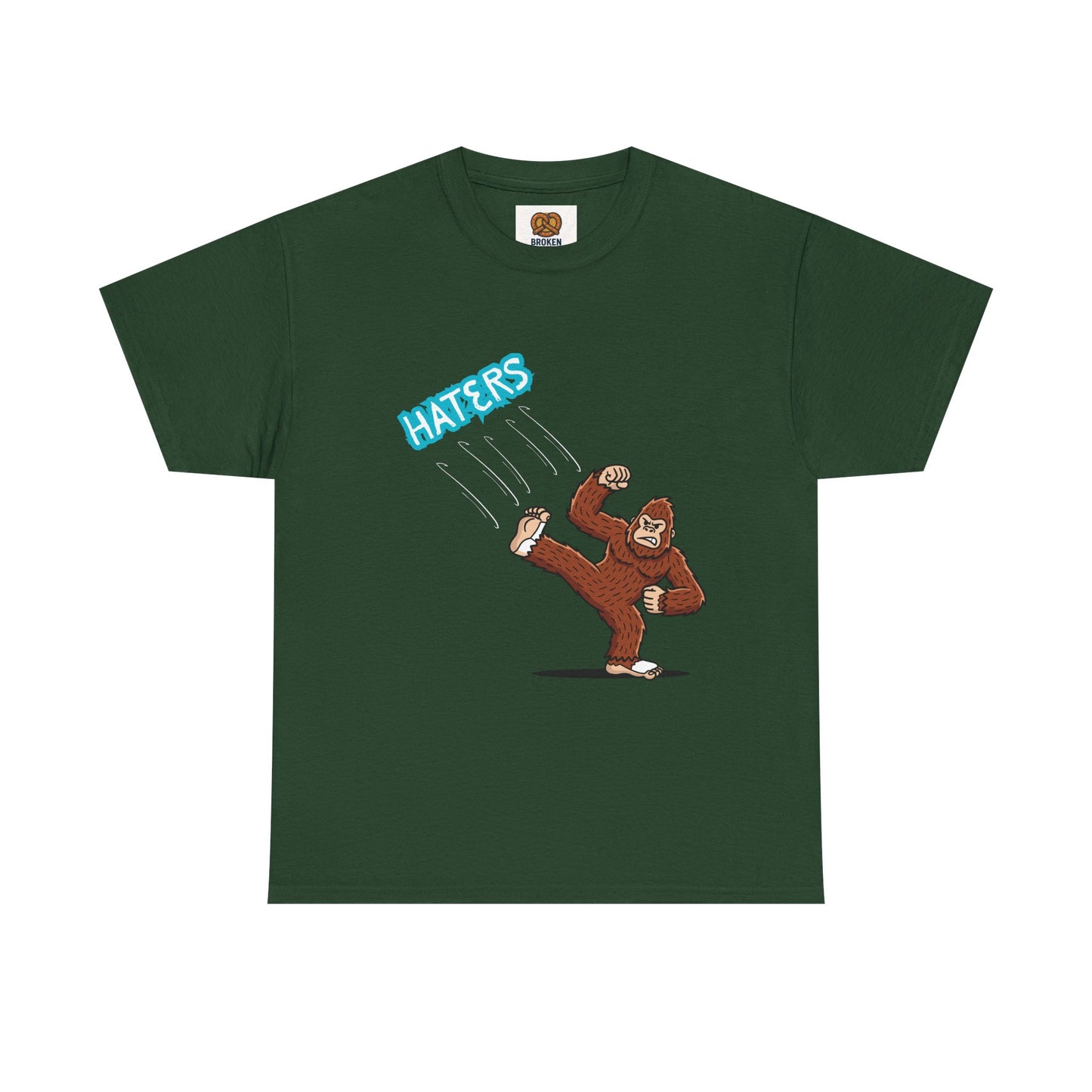 Bigfoot Kicking Haters Tee — Funny Sasquatch Graphic T-Shirt
