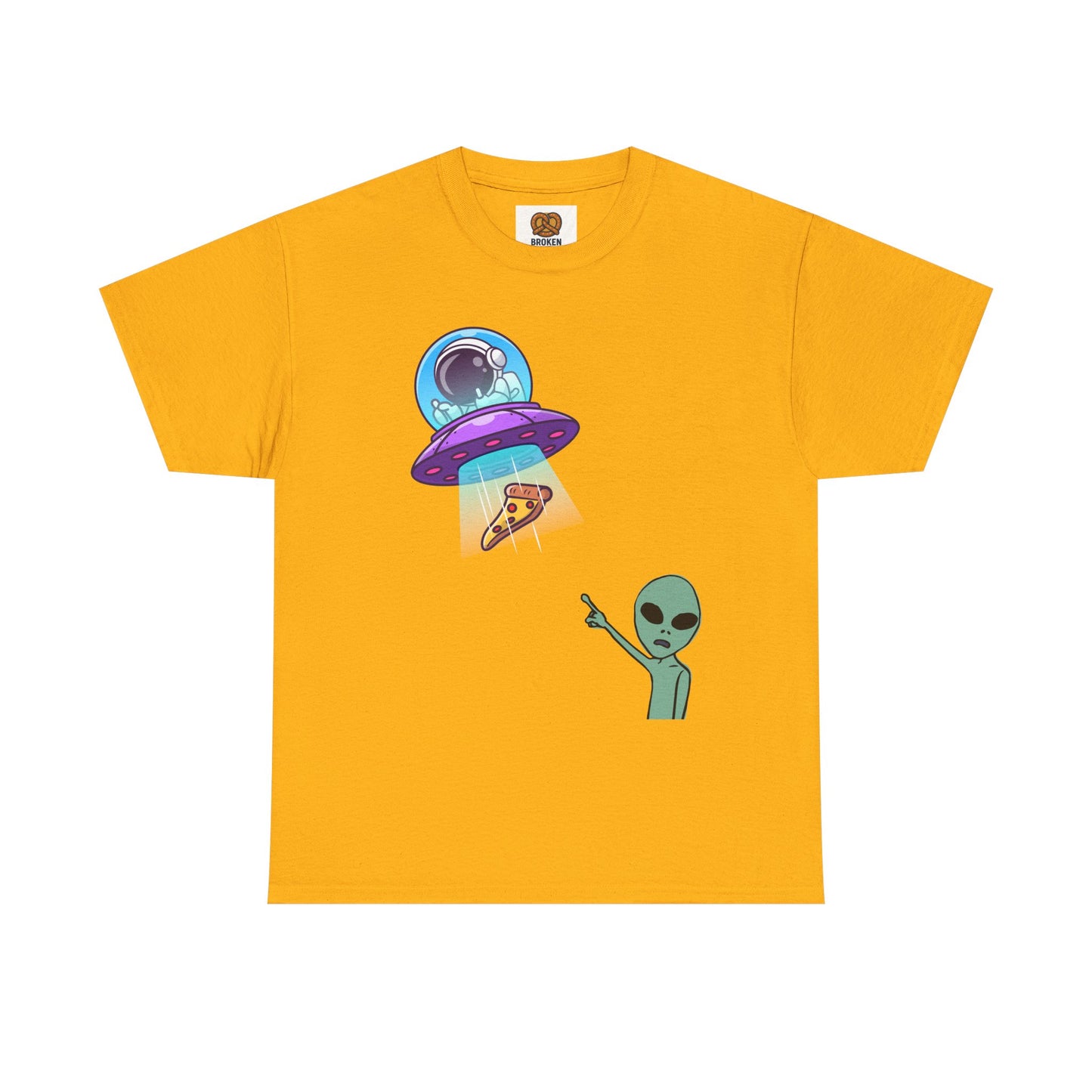 Alien Abduction Pizza T‑Shirt — Funny UFO Graphic Tee