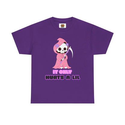It Only Hurts A Lil Grim Reaper Tee — Cute Goth Skull T-Shirt