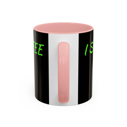 Funny Coffee Mug - "Dear It's Coffee Time" Neon Green Accent Mug (11/15oz)