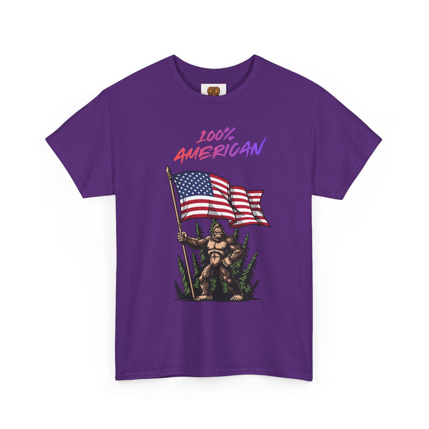 100% American T-Shirt — Retro Patriotic Flag Graphic Tee
