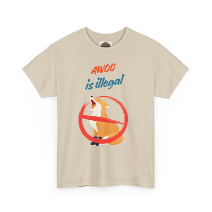 Graphic Tee — "Awoo Is Illegal" Corgi Protest Shirt
