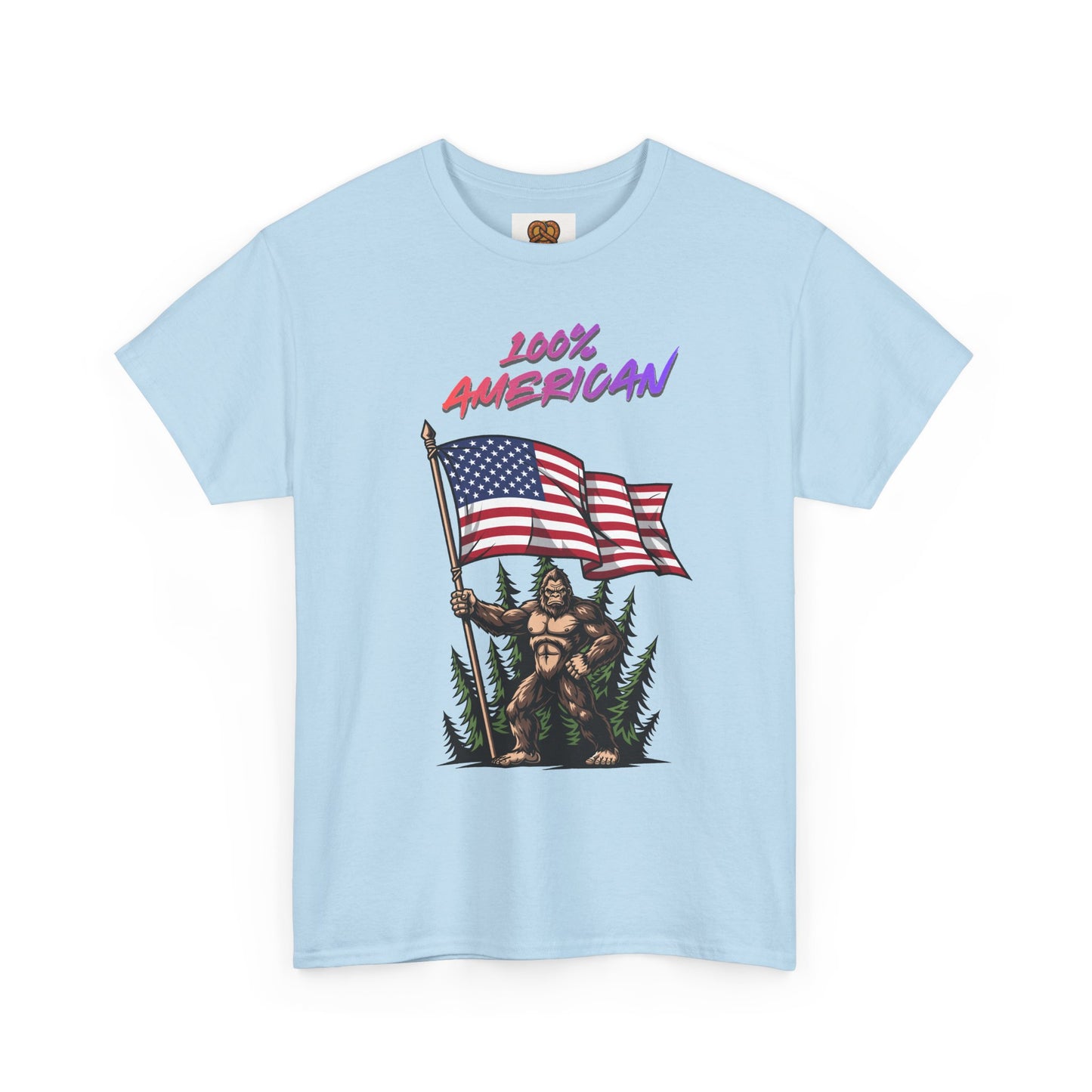100% American T-Shirt — Retro Patriotic Flag Graphic Tee