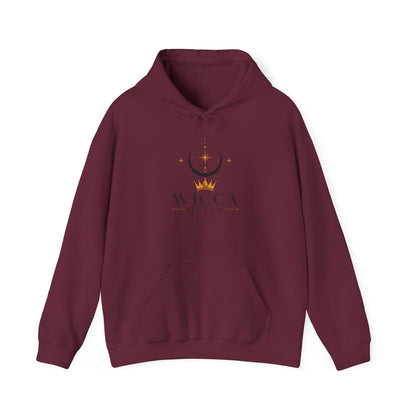 Witchy Cat Hoodie — 'Wicca Queen' Crescent Moon & Black Cat Spiritual Pullover