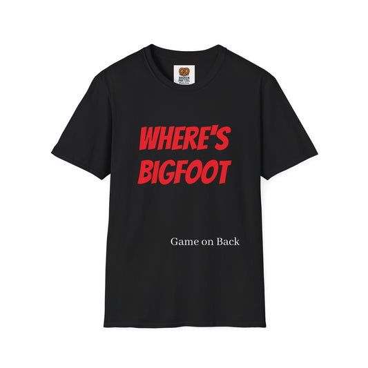 Where's Bigfoot T-Shirt — Hidden Monster Graphic Tee with Game on Back