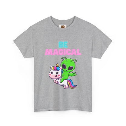 Be Magical Alien Riding Unicorn T-Shirt — Cute Kawaii Graphic Tee