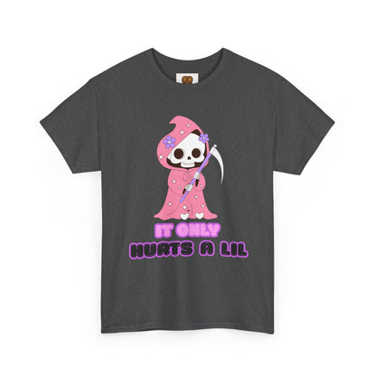 It Only Hurts A Lil Grim Reaper Tee — Cute Goth Skull T-Shirt