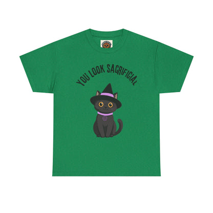 You Look Sacrificial Black Cat Halloween T-Shirt — Cute Witch Cat Tee for Halloween