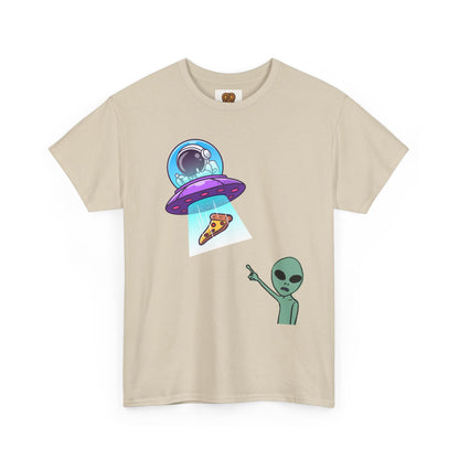 Alien Abduction Pizza T‑Shirt — Funny UFO Graphic Tee