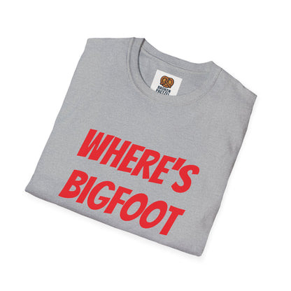 Where's Bigfoot T-Shirt — Hidden Monster Graphic Tee with Game on Back