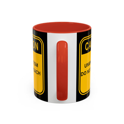 Coffee Mug — “Caution: Unknown Tism Do Not Approach” Yellow Warning Design (11/15oz)