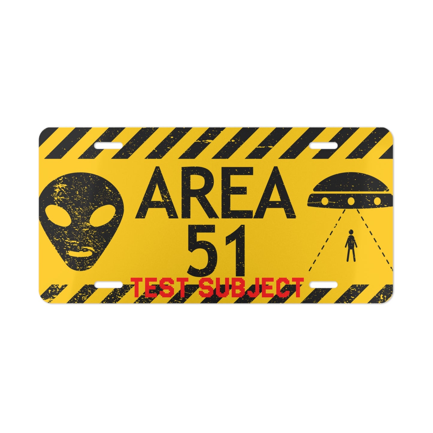 Area 51 'Test Subject' Vanity Plate – Alien UFO License Tag