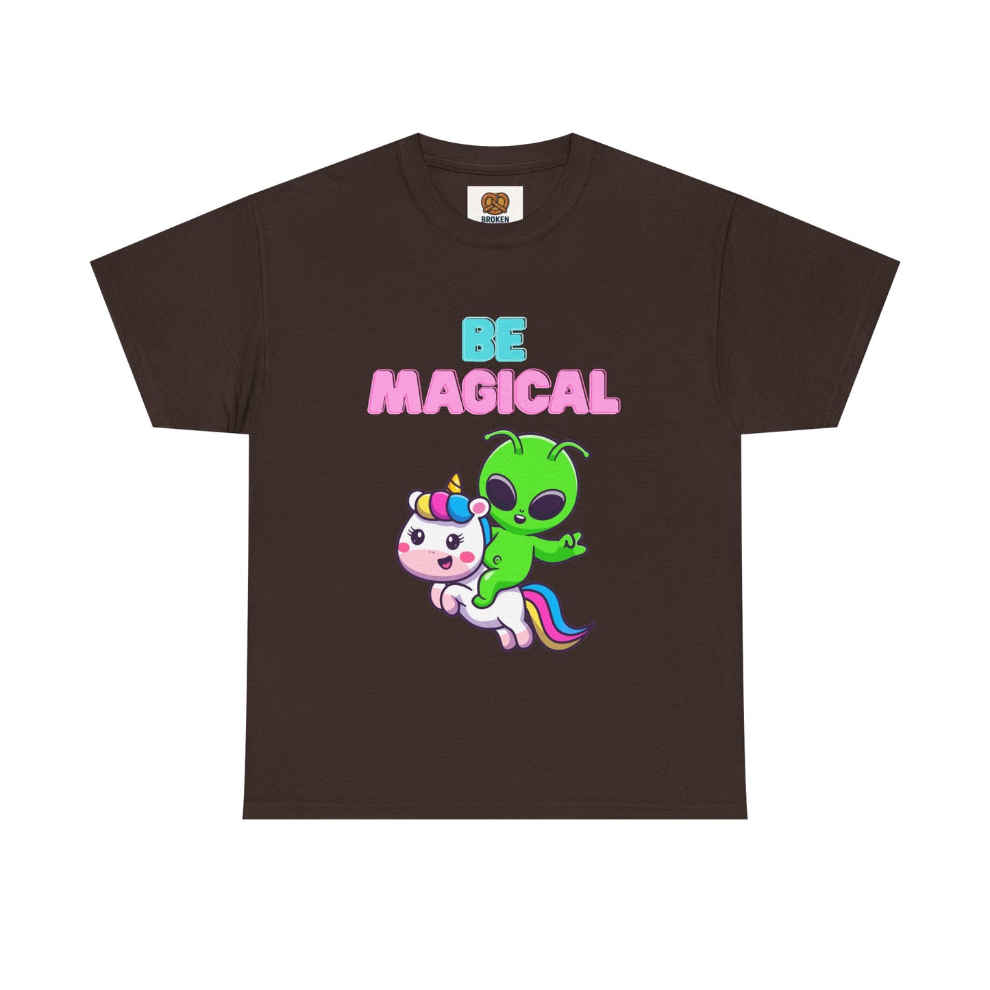 Be Magical Alien Riding Unicorn T-Shirt — Cute Kawaii Graphic Tee