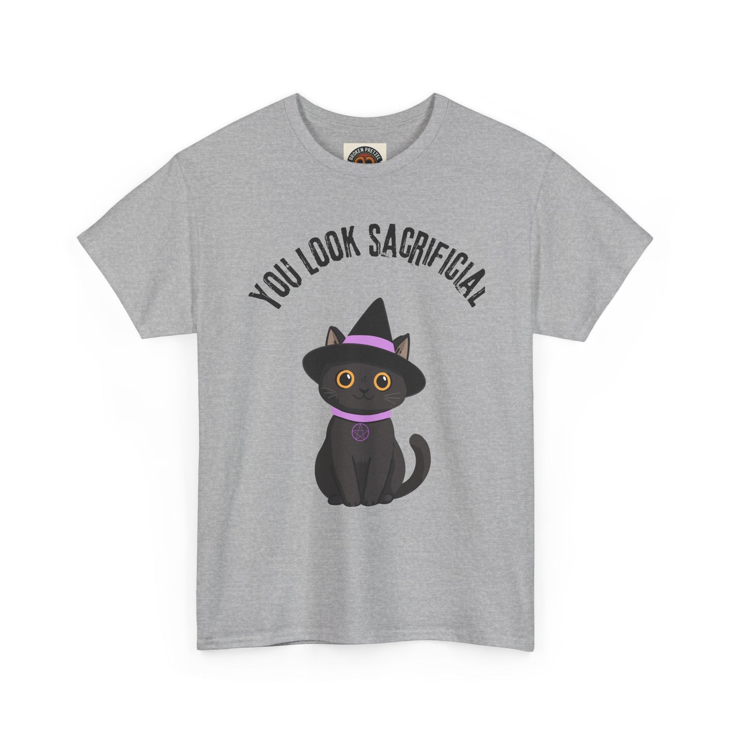 You Look Sacrificial Black Cat Halloween T-Shirt — Cute Witch Cat Tee for Halloween