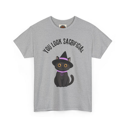 You Look Sacrificial Black Cat Halloween T-Shirt — Cute Witch Cat Tee for Halloween
