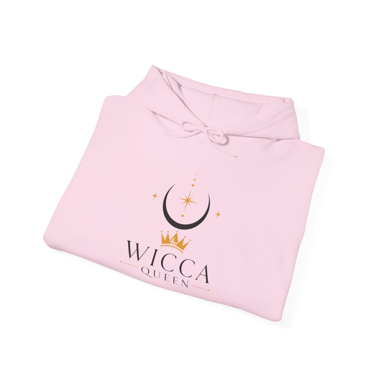 Witchy Cat Hoodie — 'Wicca Queen' Crescent Moon & Black Cat Spiritual Pullover