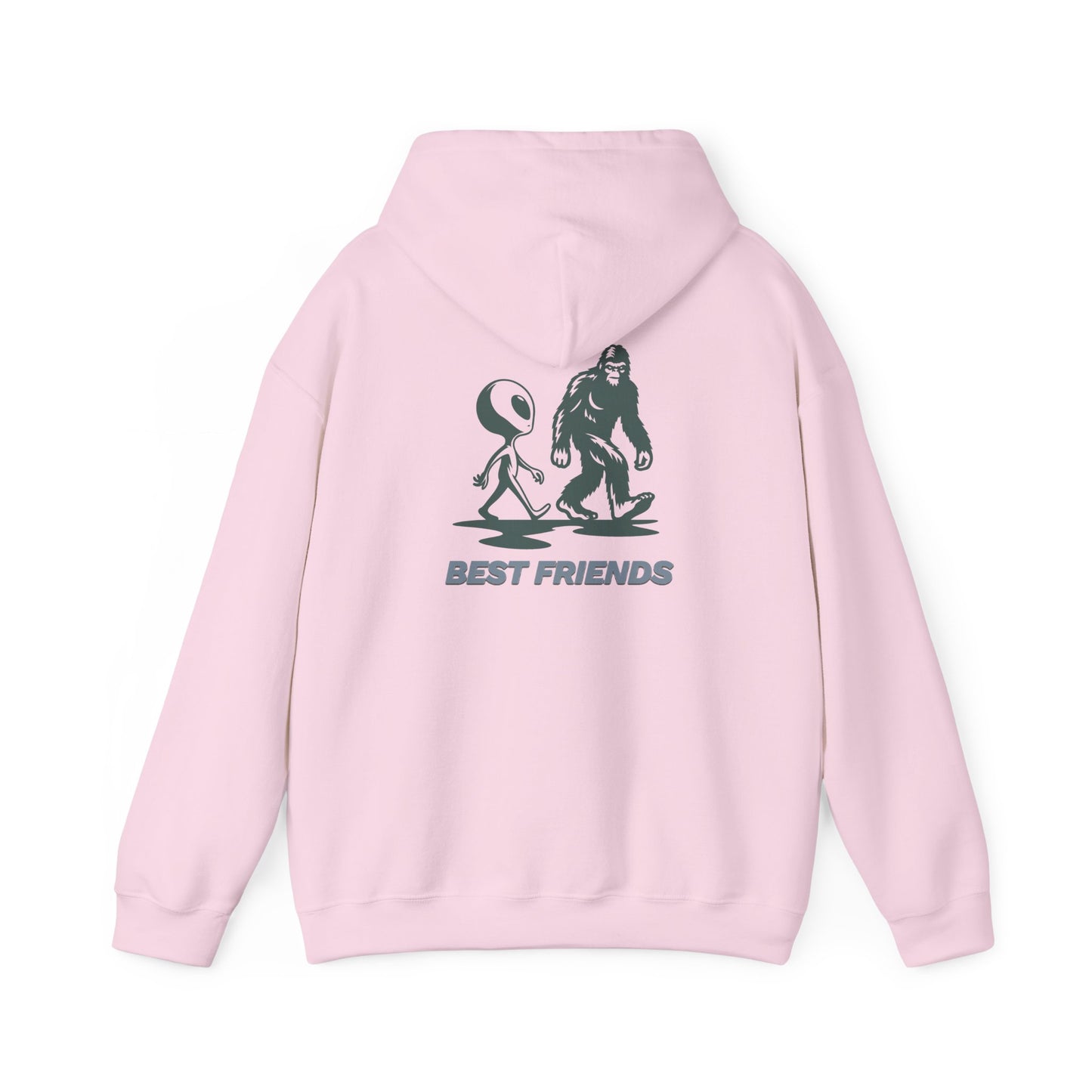 Best Friends Hoodie — Bigfoot & Alien Graphic Pullover