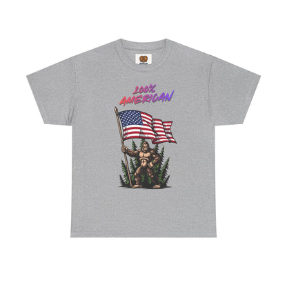 100% American T-Shirt — Retro Patriotic Flag Graphic Tee