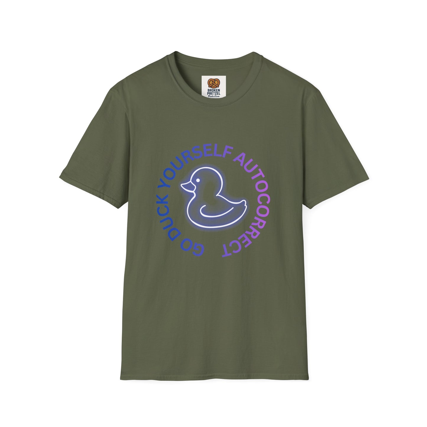 Duck Rubber Duck Graphic Tee — "Go Duck Yourself Autocorrect" Funny Pastel T-Shirt