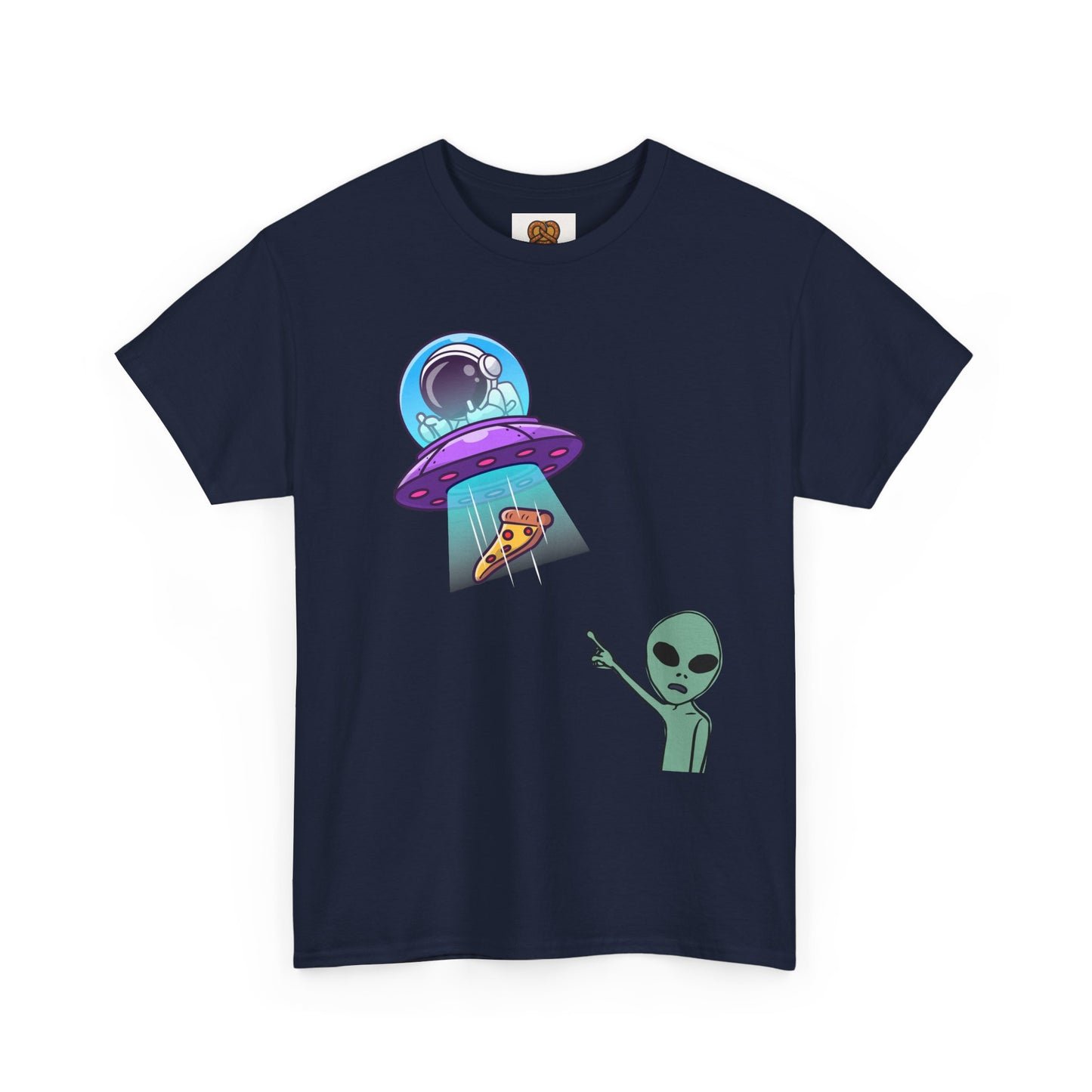 Alien Abduction Pizza T‑Shirt — Funny UFO Graphic Tee