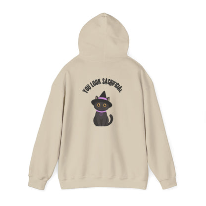 Witch Cat Hoodie – "You Look Purrrfect" Cute Black Cat Halloween Sweatshirt
