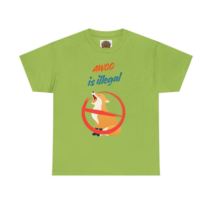 Graphic Tee — "Awoo Is Illegal" Corgi Protest Shirt