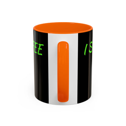 Funny Coffee Mug - "Dear It's Coffee Time" Neon Green Accent Mug (11/15oz)