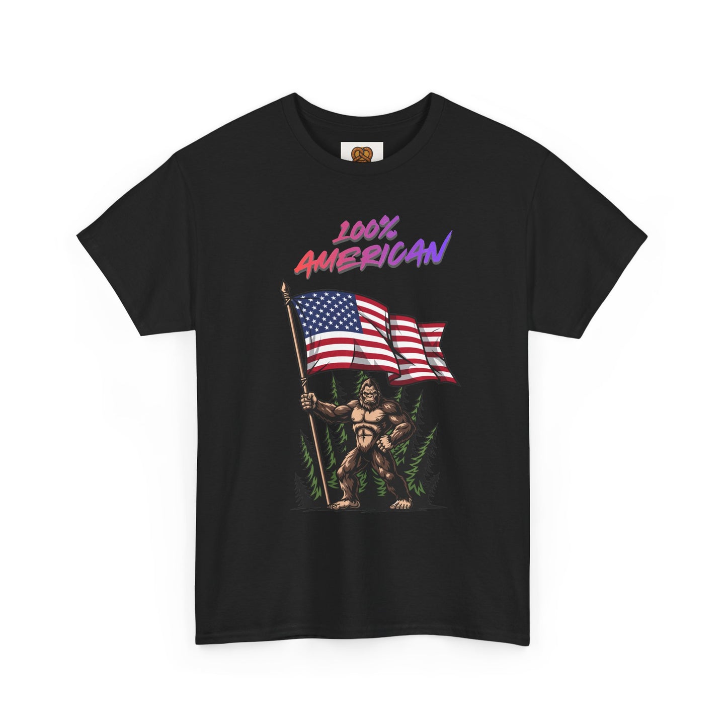100% American T-Shirt — Retro Patriotic Flag Graphic Tee