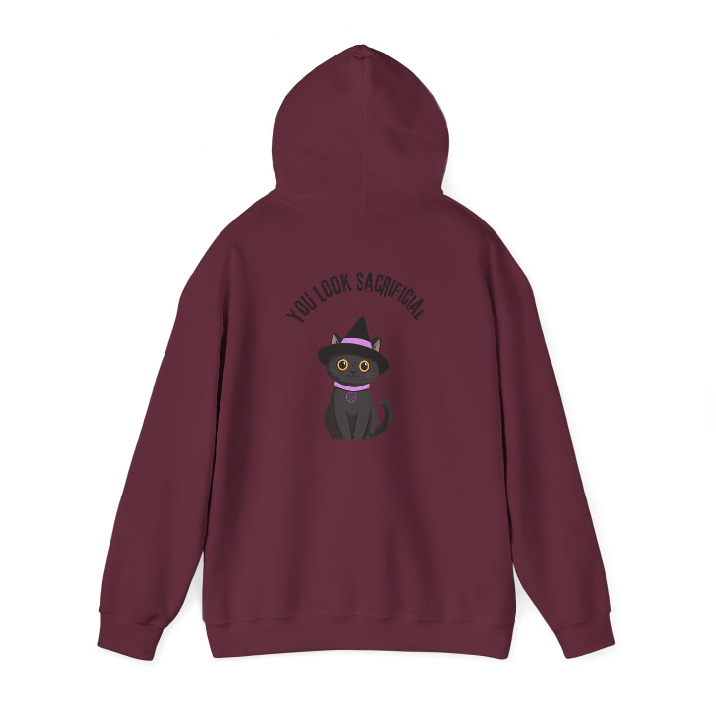 Witch Cat Hoodie – "You Look Purrrfect" Cute Black Cat Halloween Sweatshirt