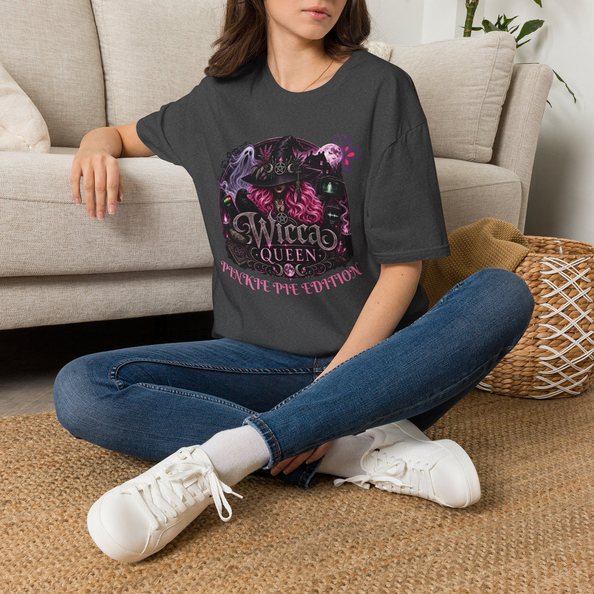 Wicca Queen T-Shirt — Witchy Pink Moon Graphic