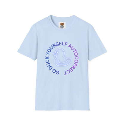 Duck Rubber Duck Graphic Tee — "Go Duck Yourself Autocorrect" Funny Pastel T-Shirt