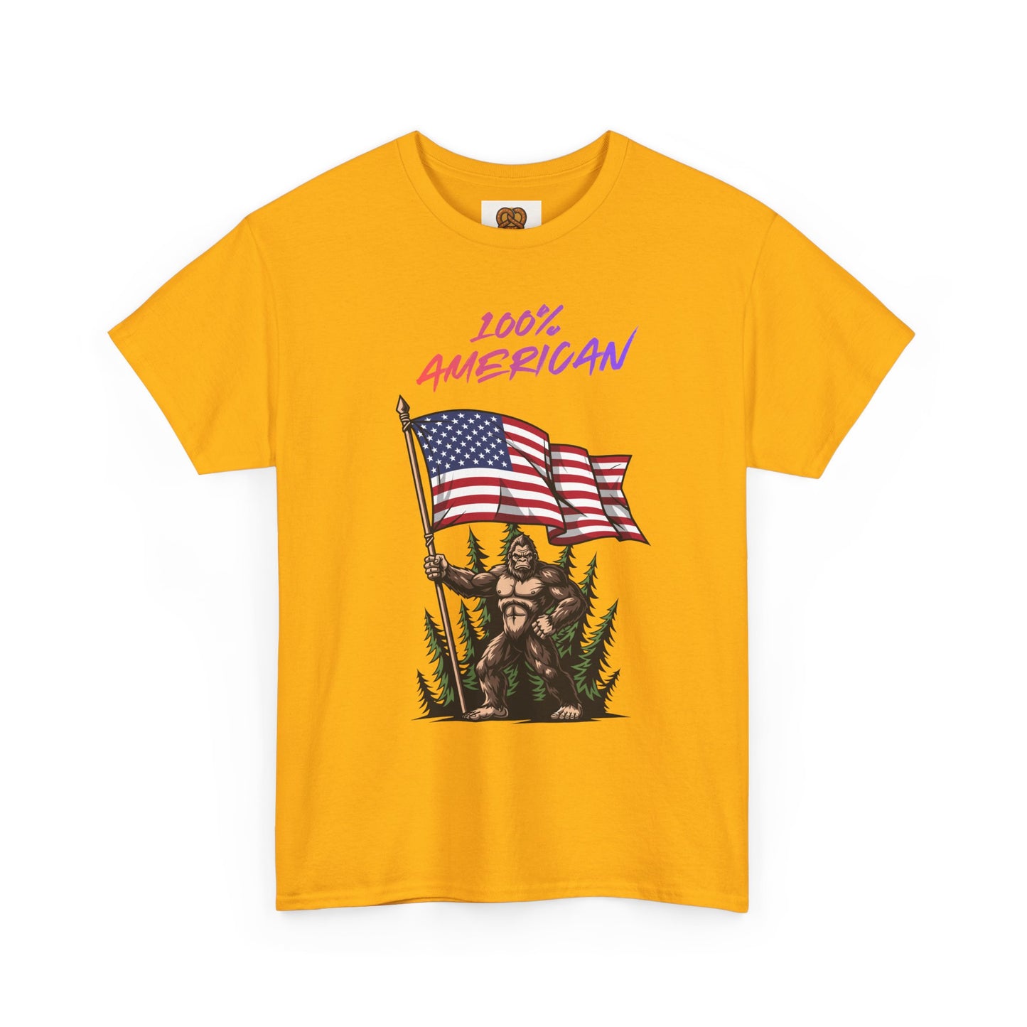 100% American T-Shirt — Retro Patriotic Flag Graphic Tee
