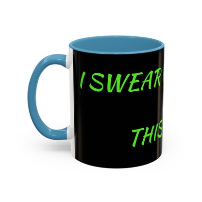 Funny Coffee Mug - "Dear It's Coffee Time" Neon Green Accent Mug (11/15oz)