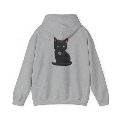 Witchy Cat Hoodie — 'Wicca Queen' Crescent Moon & Black Cat Spiritual Pullover