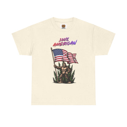 100% American T-Shirt — Retro Patriotic Flag Graphic Tee