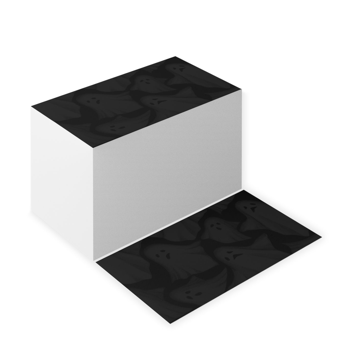 Ghost Pattern Business Cards — Dark Halloween Networking Cards