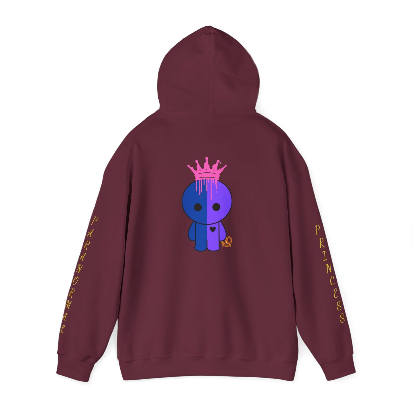 Princess Paranormal Hoodie — Cute Neon Crown Ghost Graphic Pullover