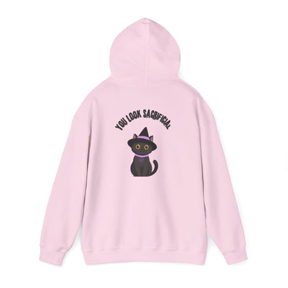Witch Cat Hoodie – "You Look Purrrfect" Cute Black Cat Halloween Sweatshirt